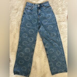 H&M Limited Edition Smiley Face Jeans - size 2